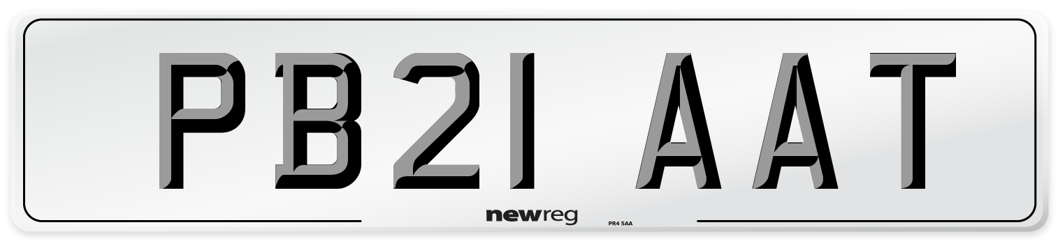 PB21 AAT Number Plate from New Reg
